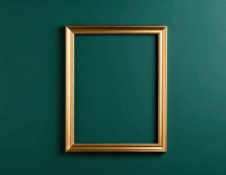 Ornate Gold Frame on Deep Teal Wall Elegant Simplicity.