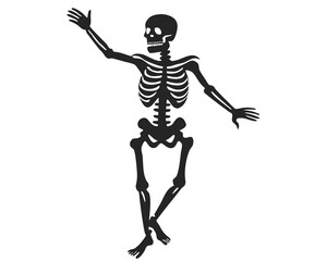 skeleton dance silhouette vector illustration