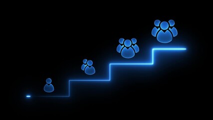 Target setting and leadership strategy concept on the transparent background.  Improving performance, success tracking, achieving goals and effective teamwork. Motion graphics of strategy concept. 