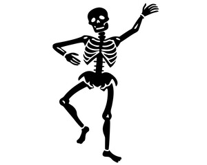 skeleton dance silhouette vector illustration