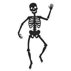 skeleton dance silhouette vector illustration