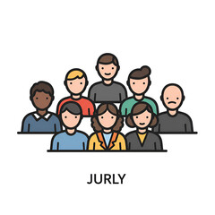 Illustration of a Group of People Diverse and Smiling on Black Background