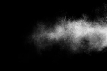 Black Smoke from Fire Isolated on Black Background
