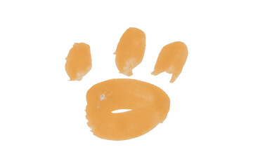 Orange watercolor background. Artistic hand paint. Isolated on transparent background.
