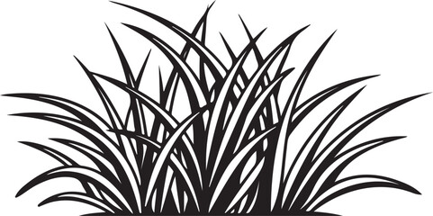 Obraz premium Lawn grass patch isolated silhouette icon