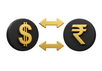 Digital Illustration Of Currency Exchange Symbols With Gold And Black Elements