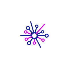 A modern and professional logo with an artificial intelligence theme, featuring a neural network with connected dots and lines.