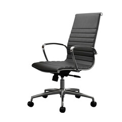 Fototapeta premium Isolated 3D Render of a Modern Black Office Chair on Transparent Background