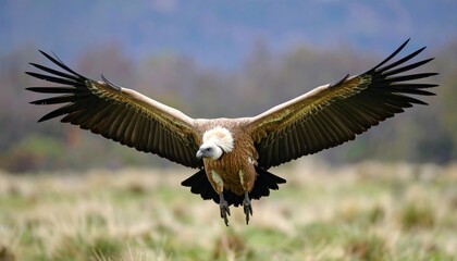 Obraz premium Vulture in mid-flight landing