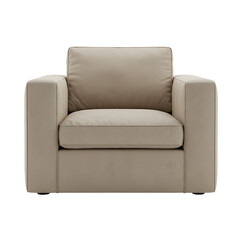 Isolated Beige Fabric Armchair Modern Comfortable Seating 3D Illustration
