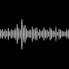 White sound wave pattern on black background