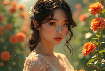 Naklejka premium portrait of a beautiful bride