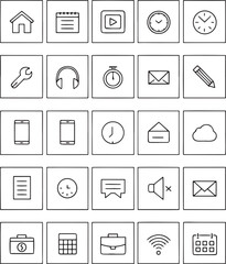 Business and Technology Thin Line Icon Set