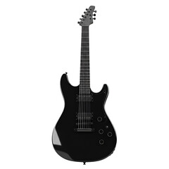Naklejka premium Illustration Of Black Electric Guitar Isolated On Transparent Background