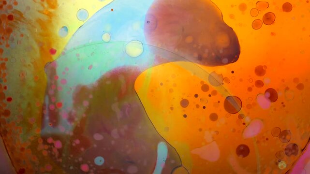 Authentic psychedelic liquid light show using the same methods as 1960's and 1970's projections at classic acid rock shows. Light art. 2 of 14 in a series that seamlessly connect.