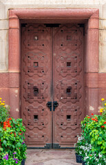 Close-Up of Antique Wooden Door, India Gate, New Delhi, 30 Jan 2024