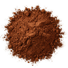 Isolated Brown Cocoa Powder Pile on Transparent Background Photo
