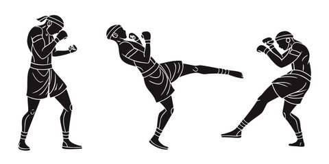 Family silhouettes of a mother and her children in a vector illustration of a heart shape, symbolizing the love between them