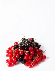 Vibrant red and black currants piled high, showcasing natural freshness and healthy goodness for your projects.