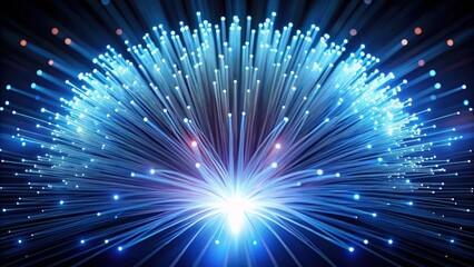 Glowing Fiber Optic Entity Floating in Space