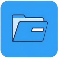 Obraz premium Illustrative Blue Folder Icon on a Square Background for Digital Interface