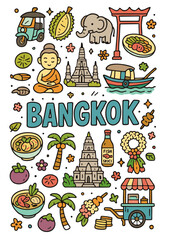 Bangkok Doodle Style EPS Vector