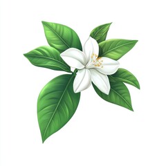 Obraz premium Detailed illustration of a blooming orange blossom