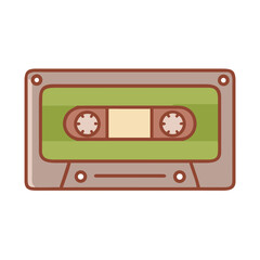Fototapeta premium A clean and modern vector design of a pastel vintage cassette tape, perfect for retro-themed projects, music branding, or merchandise.
