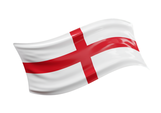 England Flag Waving Against Transparent Isolated Background Illustration