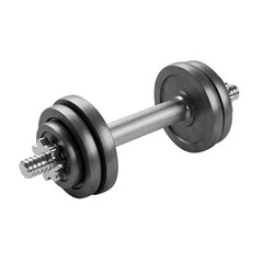 Fototapeta premium Isolated Dumbbell Illustration On Transparent Background Black And Silver Steel Weight