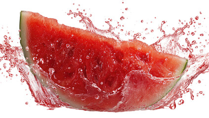 Watermelon slice exploding in juice splash