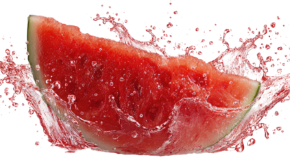 Watermelon slice exploding in juice splash