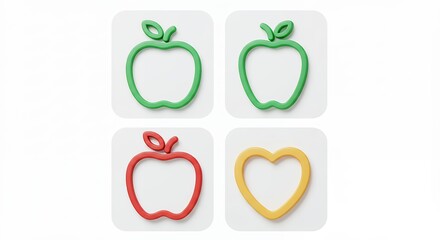 Obraz premium Four color outline shapes graphic design elements