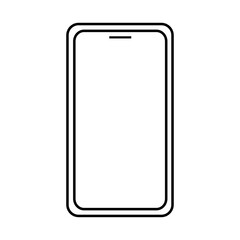 blank smartphone outline icon isolated on white