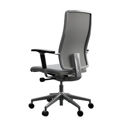 Fototapeta premium Isolated Gray Office Chair On Transparent Background View Of The Back