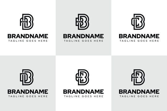 Letters BAB BBB BCB BDB BEB BFB Monogram Logo Set