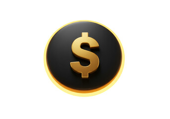 Obraz premium Gold Dollar Sign Icon on Black Background Isolated Illustration