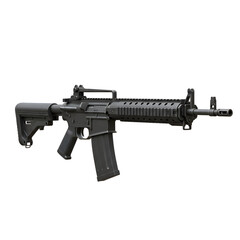 Isolated Black Assault Rifle A Detailed 3D Rendered Illustration