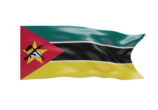 Flag Of Mozambique On A Transparent Isolated Background Illustration