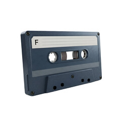 Isolated Blue Cassette Tape On Transparent Background Photo