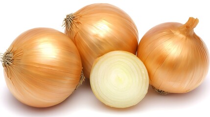 Macro shot of onion with dry skin intact, captured with 50mm lens, focus on rough skin surface detail and natural shadow play against white backdrop