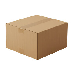 Isolated Brown Cardboard Box Transparent Background Illustration