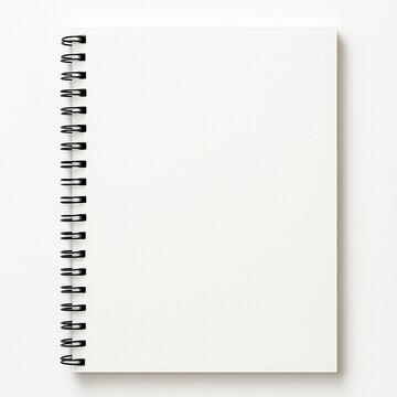 Caderno espiral em branco isolado em fundo branco