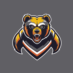 illustration of a bear head as a mascot