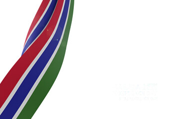 Gambia Independence Day Flag Waving On Black Background Illustration