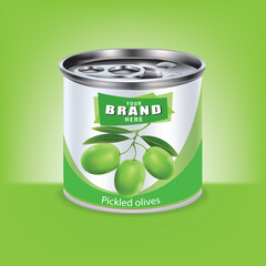 Design of pickled olive aluminum cans
