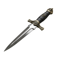 Isolated Photo of a Metallic Dagger on a Black Background