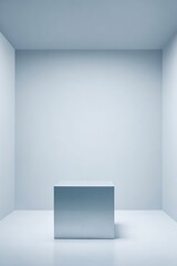 Fototapeta premium Cube in corner with soft light