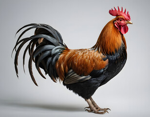 Fototapeta premium A rooster on a transparent background.