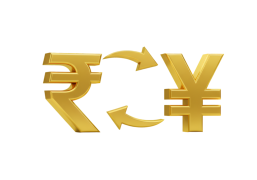 Golden Currency Exchange Symbol With Arrows Isolated On Black Background